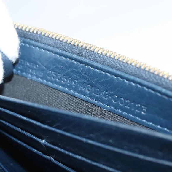 BALENCIAGA Giant Money Long Wallet Leather Navy - Picture 12 of 16
